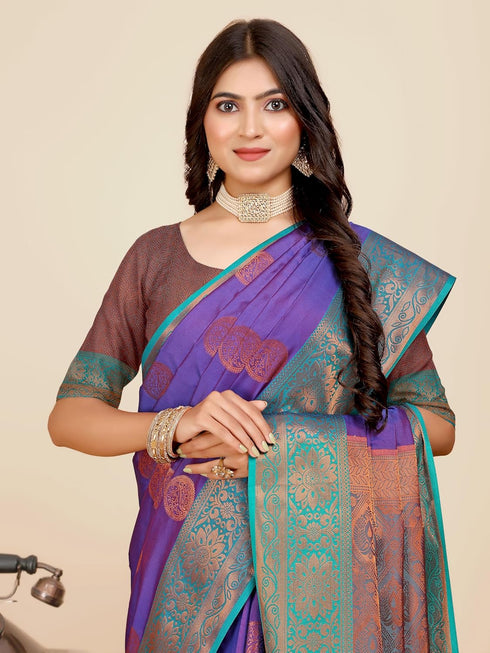 Vasthrlay Banarasi Mehendi Ethnic Wear
