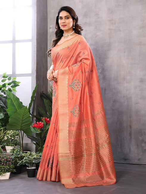 VasthrlayBoarder Embroidered Unstitched Gold Free Ethnic Wear