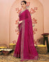 Vasthrlay Bandhani Embroidery Rani Pink And Golden Border Saree With Unstitched Blouse Piece