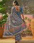 Vasthrlay Womens Printed Unstitched Maroon Saree