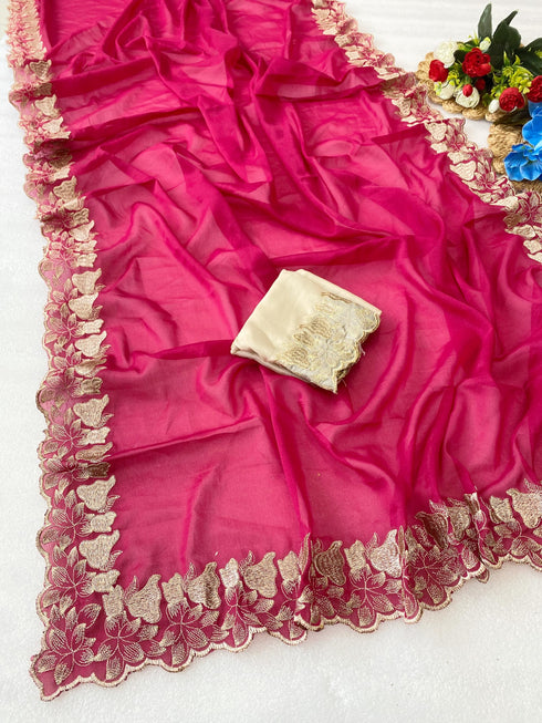 Vasthrlay Georgette Embroidery Saree