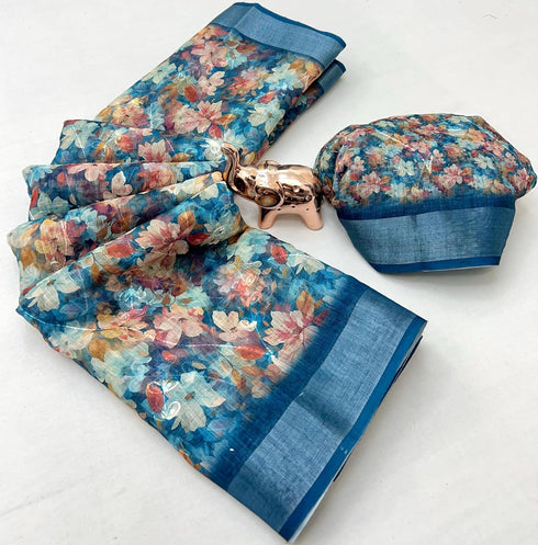 Vasthrlay Tussar Handloom Printed