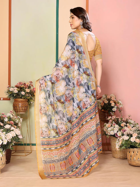 VasthrlayDigital Printed Unstitched Brown Free Ethnic Wear