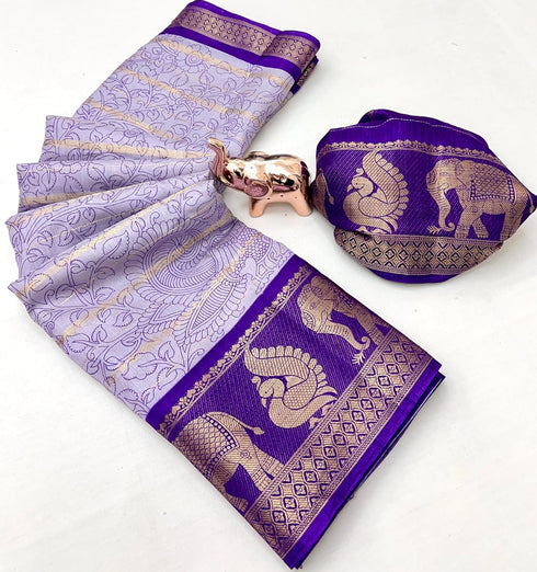 Vasthrlay Kalamkari Contrast Royalblue