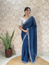 Vasthrlay Georgette Embellishments Scalloped Traditional