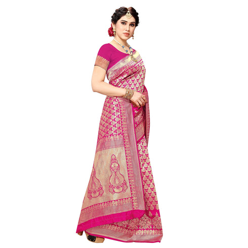 Vasthrlay Wine Kanjivaram Unstitched Saree