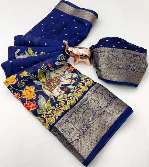 Vasthrlay Kalamkari Georgette Weaving