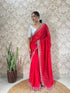 Vasthrlay Georgette Embellishments Scalloped Traditional