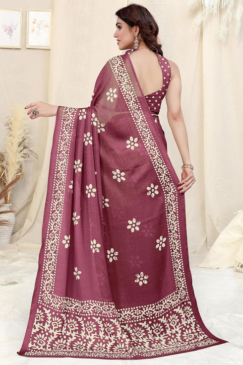 Vasthrlay Fashion Chiffon Printed Parrot Ethnic Wear