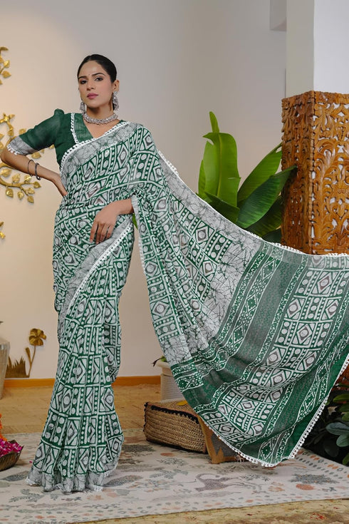 Vasthrlay Fashion Chevron Printed Ethnic Wear