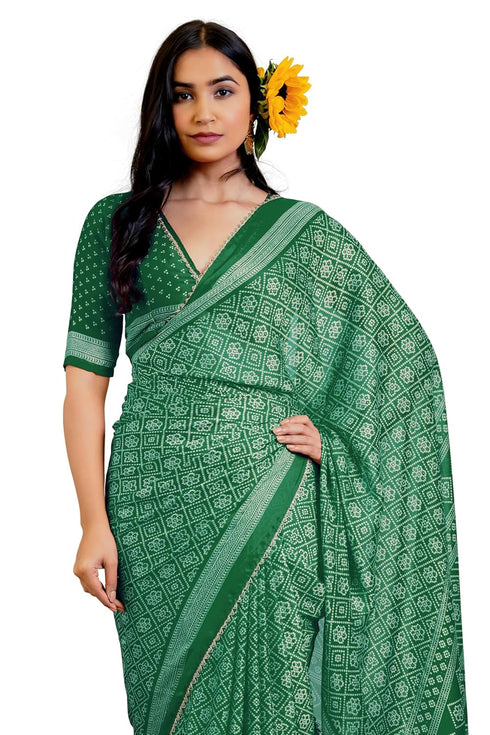 Vasthrlay Fashion Georgette Leheriya Turquoise Ethnic Wear