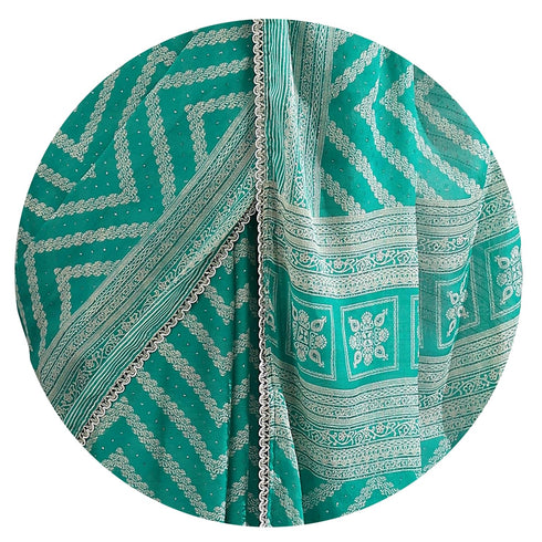 Vasthrlay Fashion Georgette Leheriya Turquoise Ethnic Wear