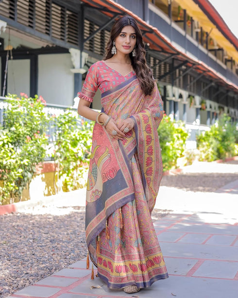 Vasthrlay Handloom Cotton Multicolour Saree
