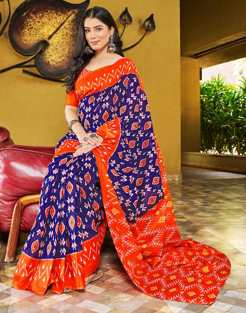 Vasthrlay Chanderi Bandhani Unstitched White Saree