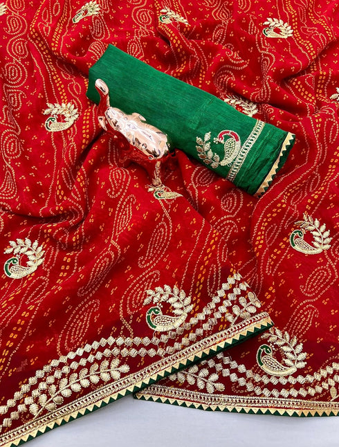 Vasthrlay Georgette Bandhani Embroidery