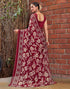 Vasthrlay Georgette Printed Unstitched Maroon Saree