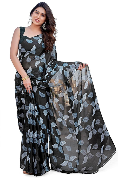 Vasthrlay Fashion Chiffon Printed Red Ethnic Wear