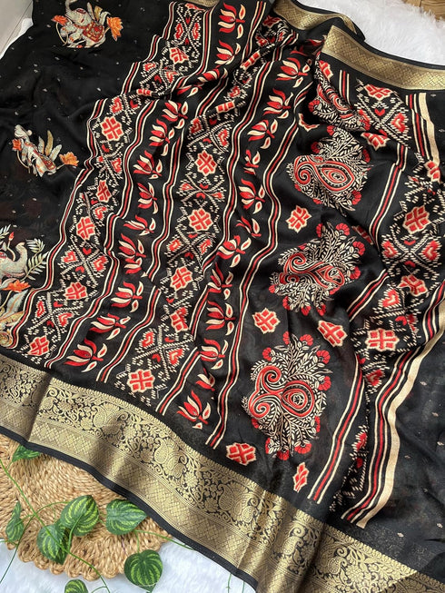 Vasthrlay Kalamkari Georgette Weaving