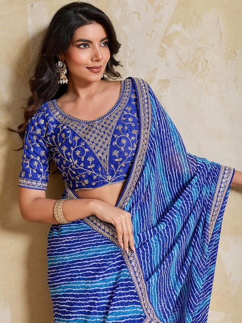 Vasthrlay Embroidered Embellished Wedding Saree