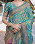 Vasthrlay Handloom Turquoise Traditional Saree