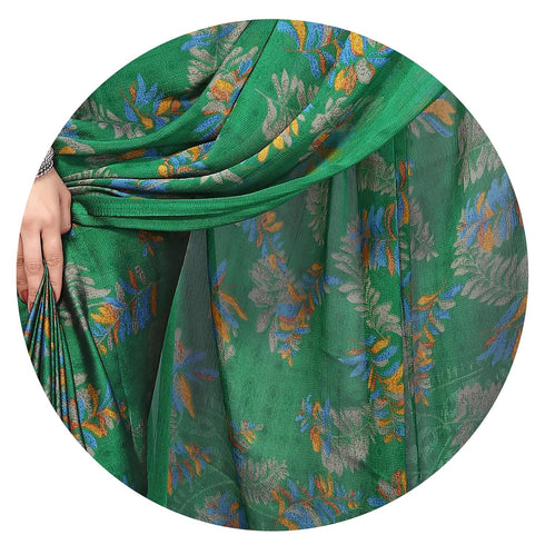 Vasthrlay Fashion Chiffon Turquoise Ethnic Wear