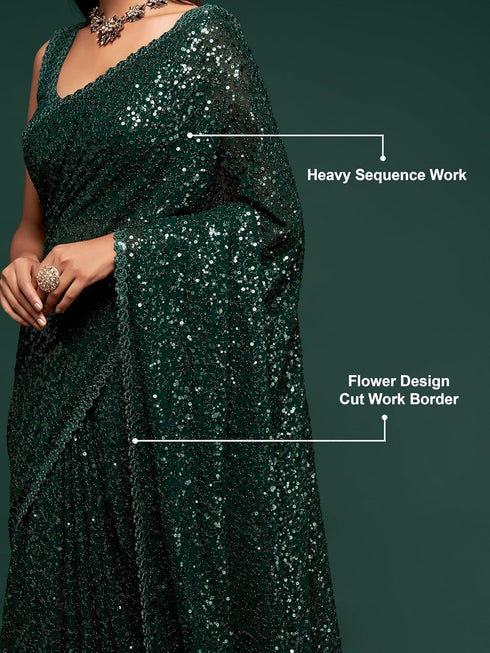 Vasthrlay Georgette Sequins Blouse Ethnic Wear