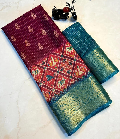 Vasthrlay Silk Saree Dark Blue