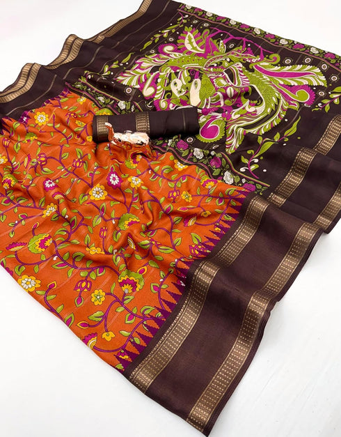 Vasthrlay Tussar Print Saree