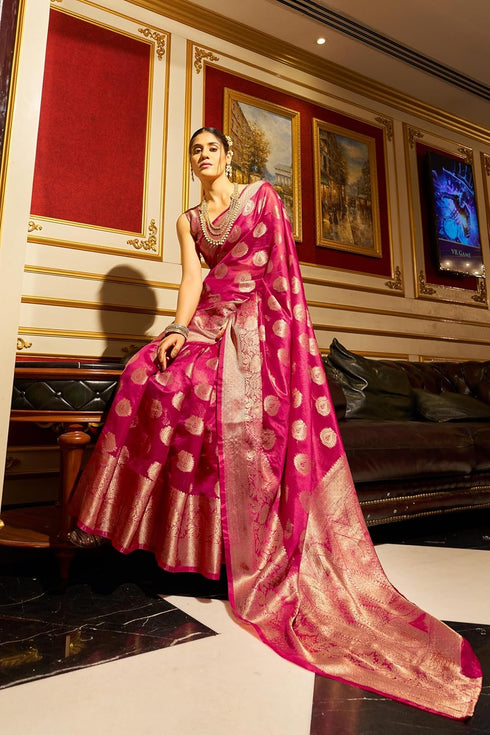 Vasthrlay Women's Organza Designer Unstitched Saree