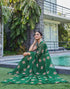 Vasthrlay Bandhani Printed Unstitched Yellow Saree