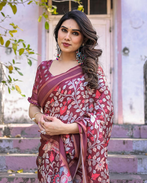 Vasthrlay Cotton Unstitched Blouse Ethnic Wear