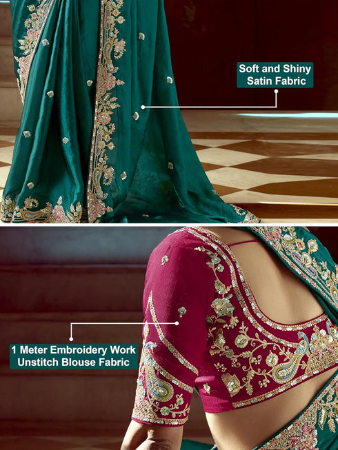 Vasthrlay Embroidery Sequence Unstitched Morpeach Ethnic Wear
