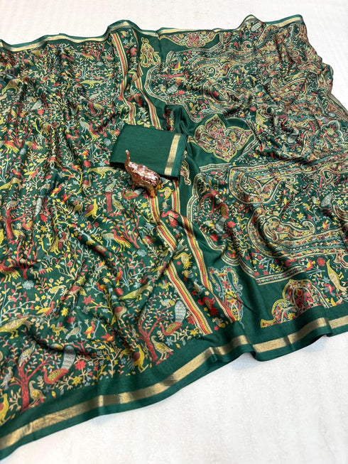 Vasthrlay Tussar Print Saree