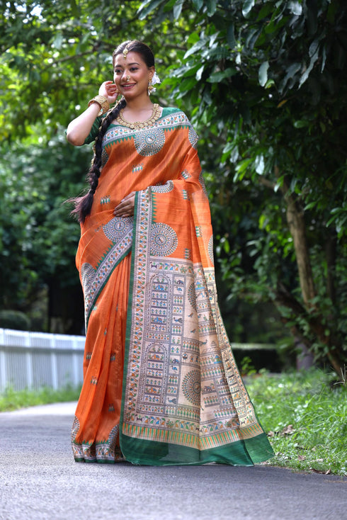 Vasthrlay Beautiful Kalamkari Contrast