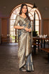 Vasthrlay Organza Patola Unstitched Blouse Saree