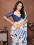 Vasthrlay White2 Womens Linen Ready To Wear Saree