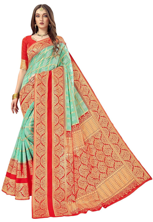 Vasthrlay Banarasi Gs Vivah Green Ethnic Wear
