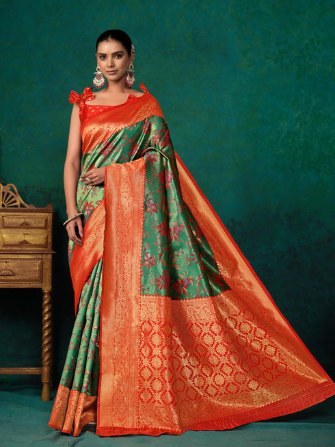 Vasthrlay Banarasi Floral Saree