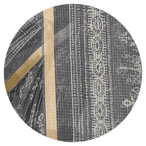 Vasthrlay Fashion Polyester Printed Black Ethnic Wear