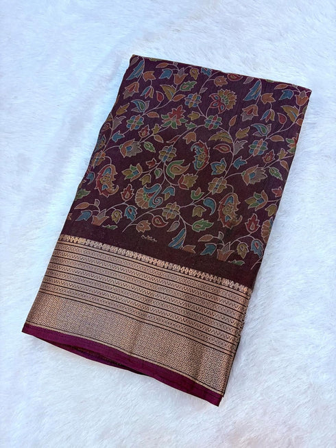 Vasthrlay Kalamkari Digital Piece Navy