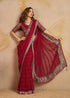 Vasthrlay Chiffon Embroidery Red Ethnic Wear
