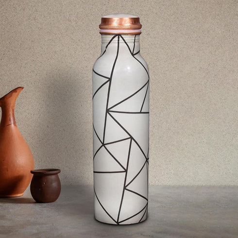 1 Litre Copper Bottle Abstract Line