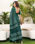 Vasthrlay Womens Printed Unstitched Green Saree