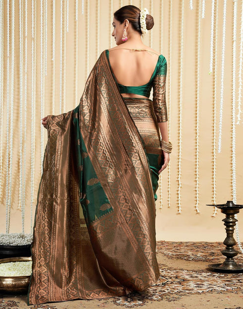Vasthrlay Womens Banarasi Jacquard Sky Blue Saree