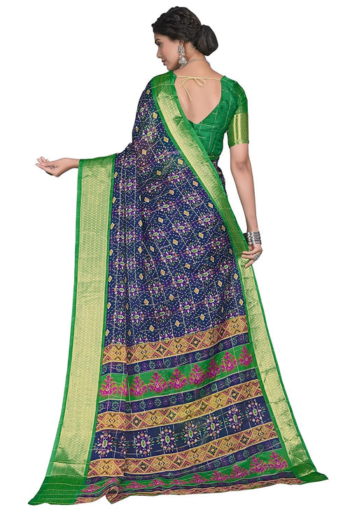 Vasthrlay Organza Bandhani Green Ethnic Wear