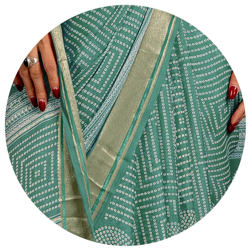 Vasthrlay Fashion Georgette Bandhani Printed Ethnic Wear