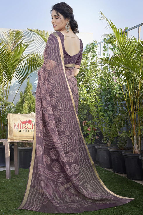 Vasthrlay Fashion Polyester Geometric Dusty Ethnic Wear