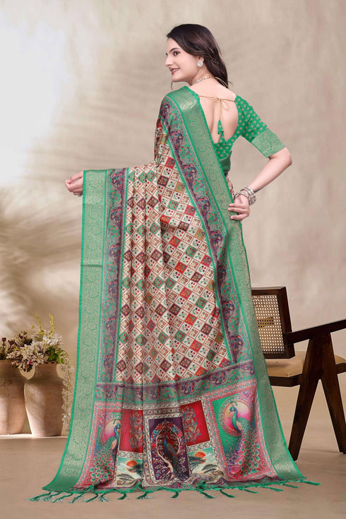 Vasthrlay Kanjivaram Unstitched Saree