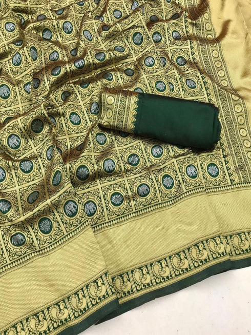 Vasthrlay Banarasi Unstitched Saree
