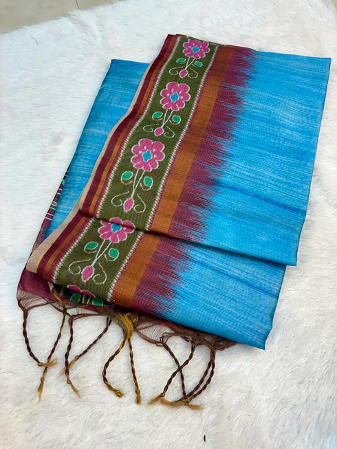 Vasthrlay Kalamkari Floral Tussar Designer Blouse